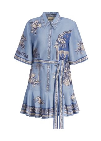 Villa Romantica printed linen mini dress