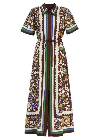 Maroc printed linen maxi dress