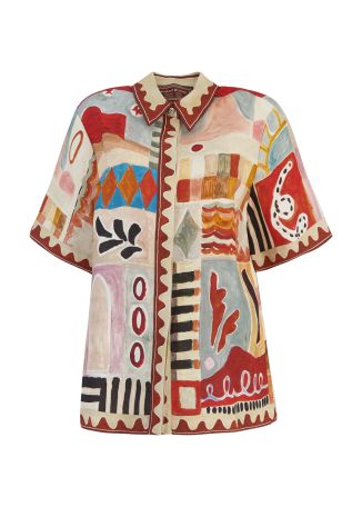 Michelle printed linen shirt