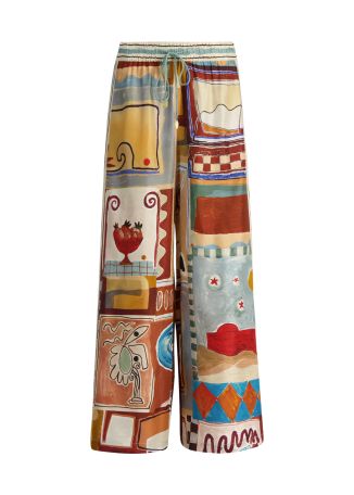 Michelle printed silk trousers