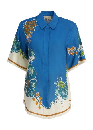 Luda floral-print linen shirt