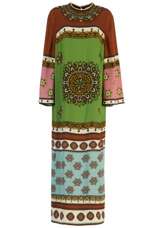 Contina printed silk midi dress