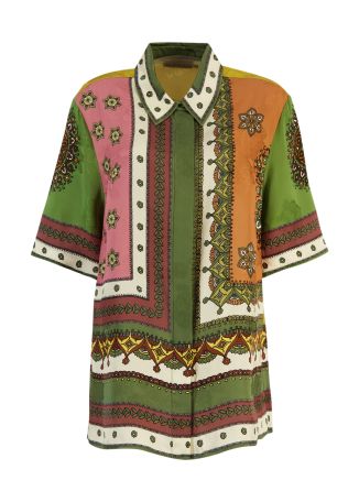 Contina floral-jacquard shirt