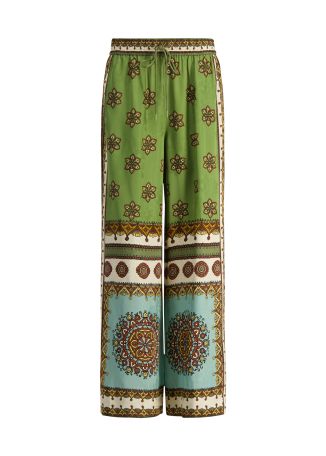 Contina floral-jacquard trousers