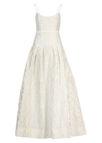 Vanilla Dreams ivory floral-jacquard gown