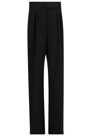 Danna black wide-leg wool-blend trousers