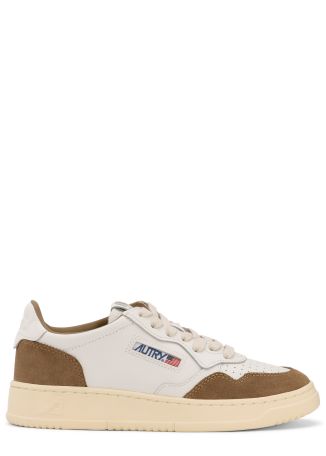 Medalist panelled leather and suede sneakers