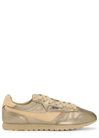 Windspin metallic suede and leather sneakers