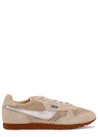 Windspin panelled mesh and suede sneakers