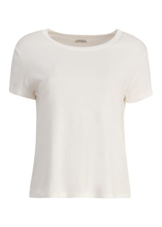 White cropped cotton T-shirt