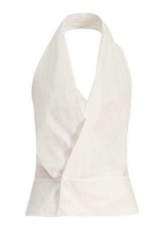 White cotton-blend top