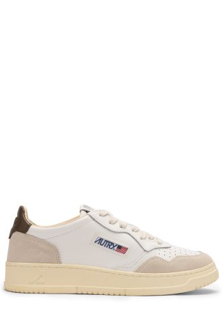 Medalist panelled leather and suede sneakers