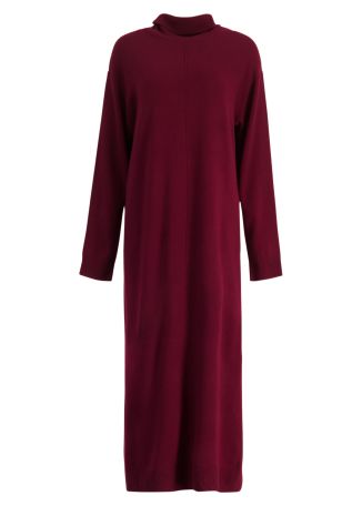 Claret burgundy wool-blend midi dress
