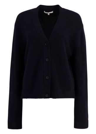 Black cropped cashmere cardigan