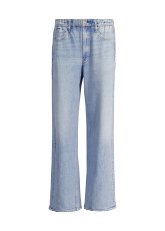 Miramar blue wide-leg cotton trousers