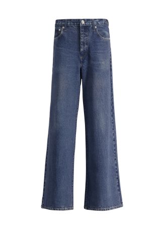 Sofie blue wide-leg cotton trousers