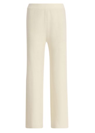 Ivory wide-leg wool-blend culottes