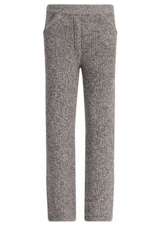 Grey knitted wool-blend trousers