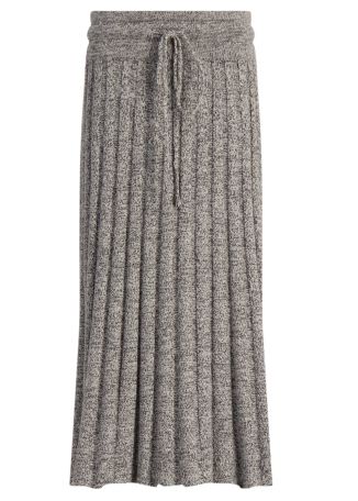 Grey knitted wool-blend maxi skirt