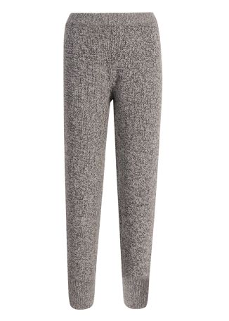 Grey knitted-leg wool-blend trousers