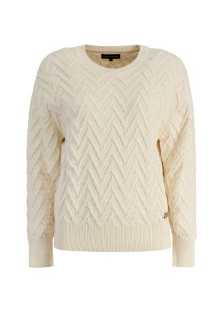 Ivory textured cotton jumper