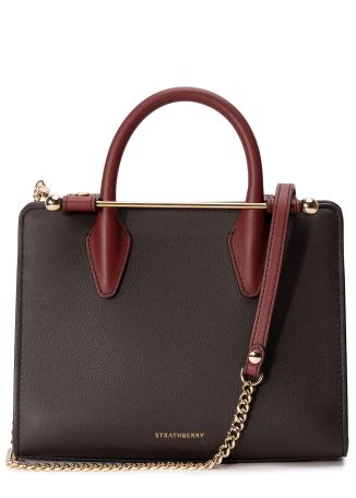 Mini two-tone leather tote