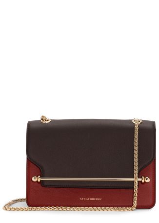 East/West Mini colour-blocked leather shoulder bag