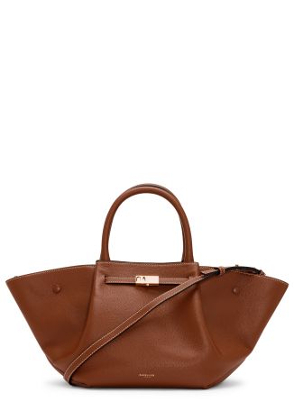 The Midi New York brown leather tote