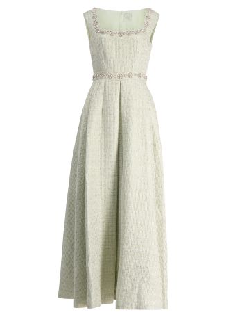 Andi crystal-embellished jacquard gown
