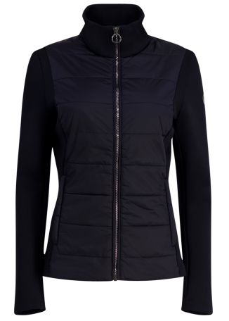 Linn navy quilted satin ski jacket