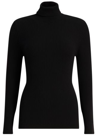 Ancelle black ribbed-knit jumper