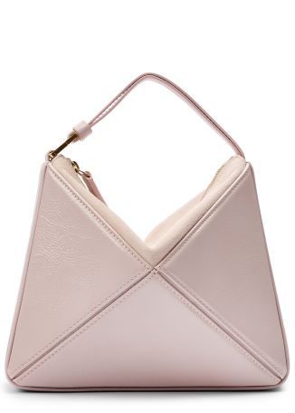 Mini Flex pink geometric leather and suede top handle bag