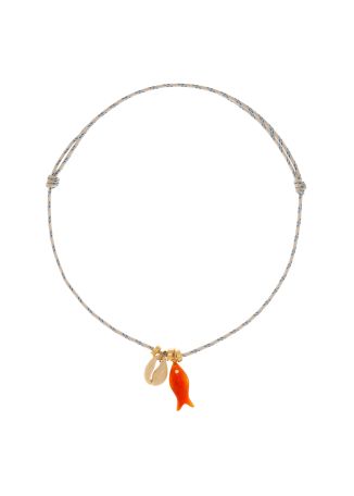 Snapper shell-embellished cord necklace