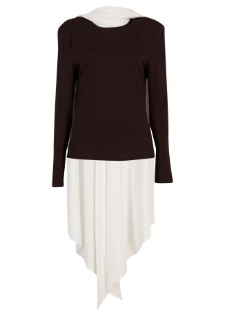 Scarf-detail stretch-jersey top