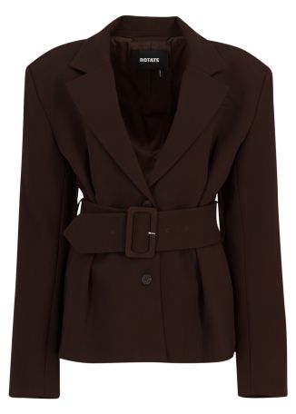 Brown belted blazer