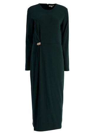 Green wool-blend midi dress