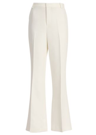 Off-white flared-leg cotton-blend trousers