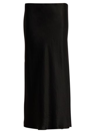 Black layered satin maxi dress