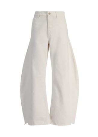 White barrel-leg jeans