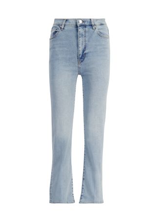 Le sleek blue straight-leg jeans