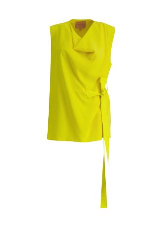 Rua yellow belted crepe top