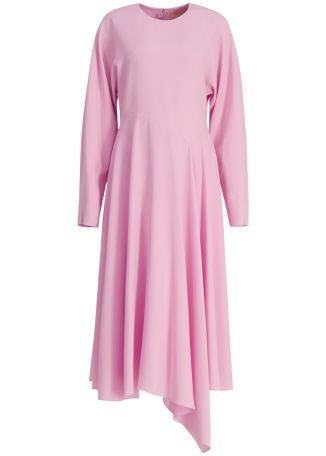 Yelin lilac asymmetric crepe midi dress