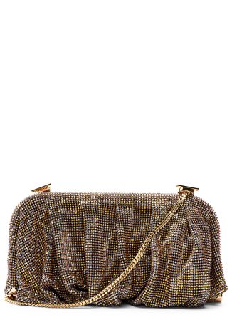 Venus La Grande crystal-embellished mesh clutch