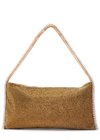 Your Best Friend La Grande gold crystal-embellished mesh shoulder bag
