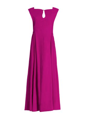 Salle pink belted linen-blend maxi dress