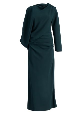 Northwick green ruched maxi dress