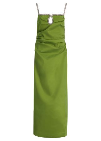 Astonhall green rhinestone-embellished maxi dress