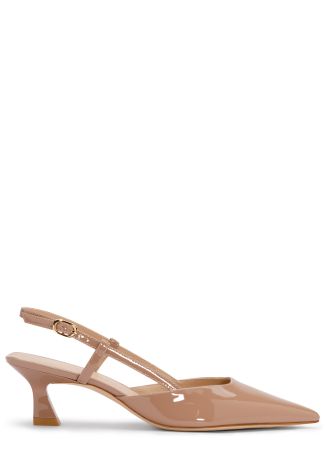 Vinnie 50 beige leather slingback pumps
