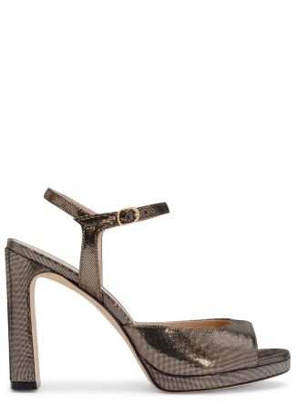 Babette 100 metallic leather platform sandals