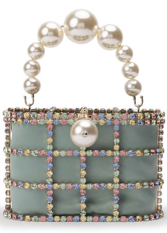 Holli crystal-embellished top handle bag